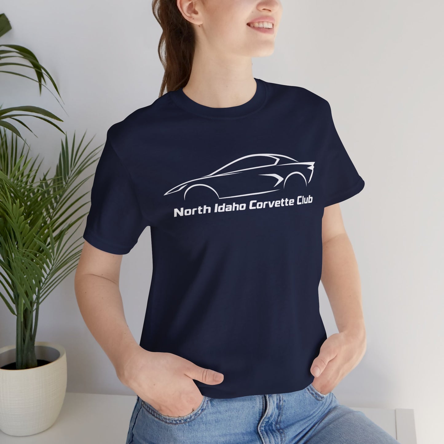 North Idaho Corvette Club T-Shirt — Minimal Car Outline Tee