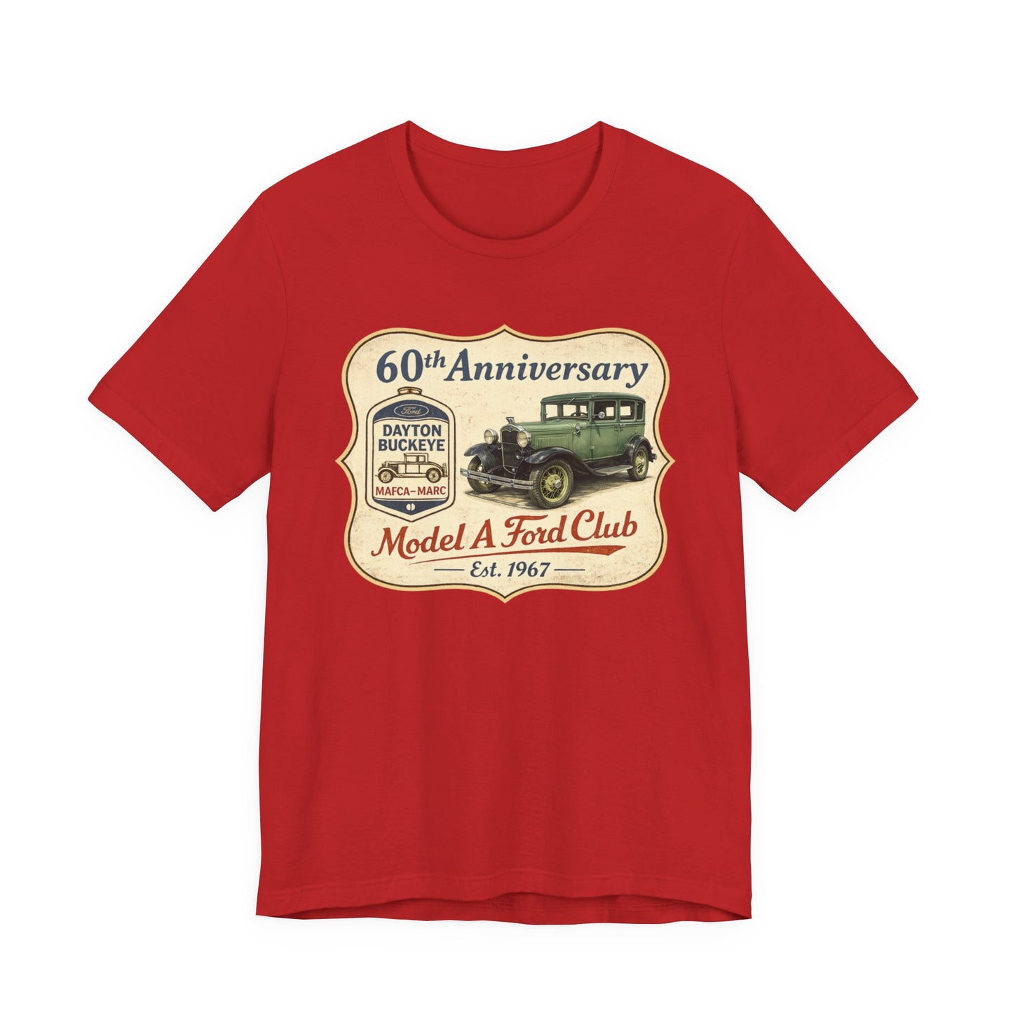 Dayton Buckeye Model A Ford Club 60th Anniversary Tee (SSG) - Vintage Classic Car Shirt