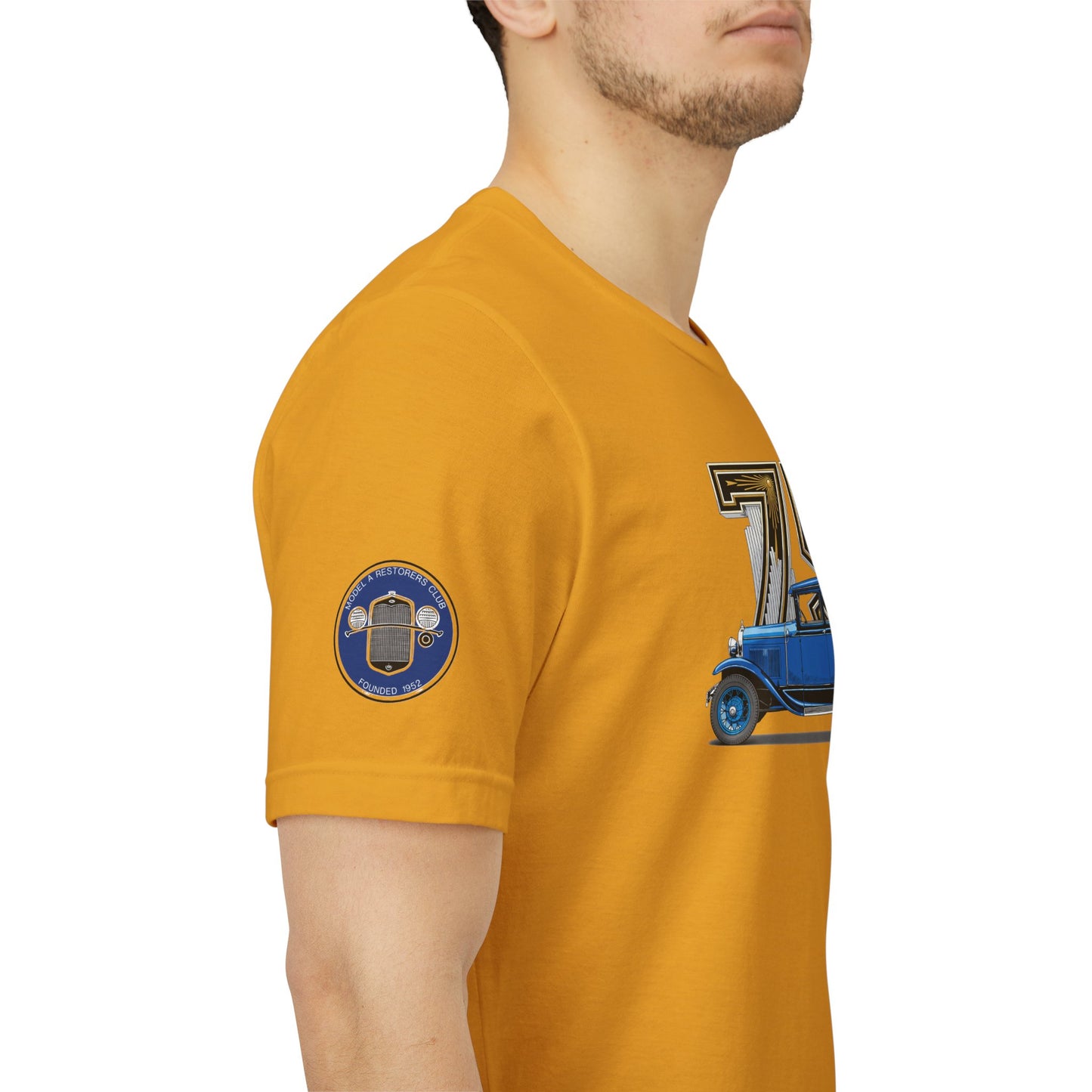 MARC 75th Anniversary T-shirt with blue sedan and MARC logos on both sleeves