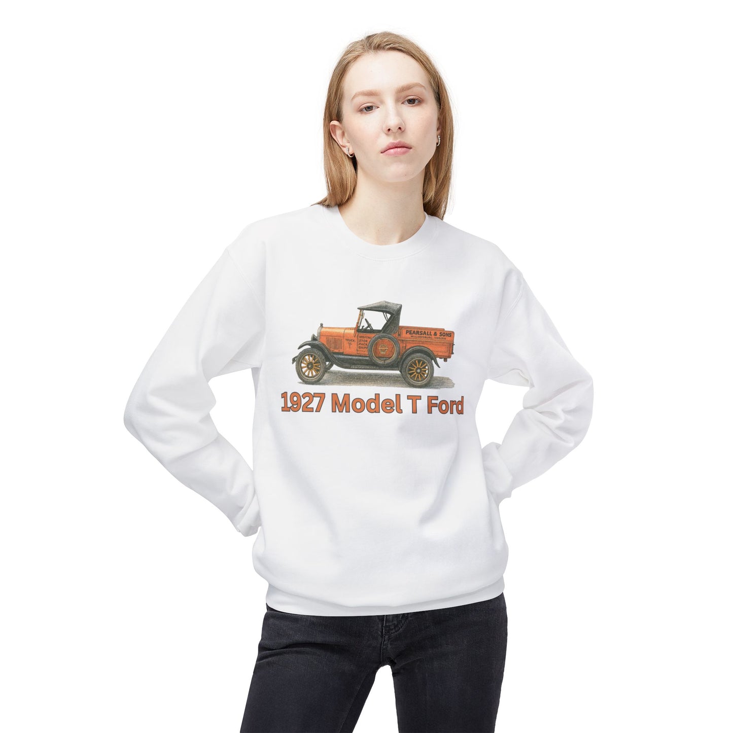 1927 Model T Ford Pickup Crewneck Sweatshirt — Pearsall & Sons Williamsburg Graphic
