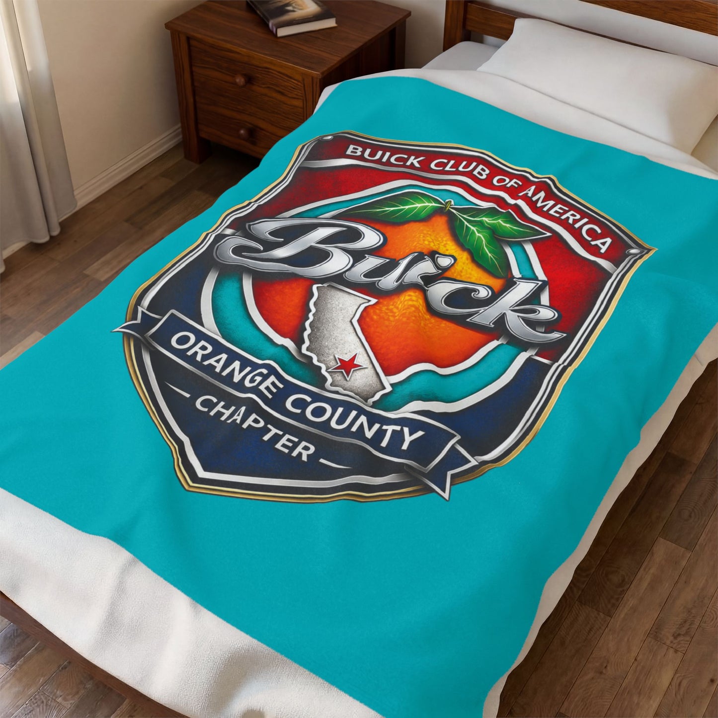 Buick Orange County Chapter Velveteen Plush Blanket – Buick Club of America Logo Throw