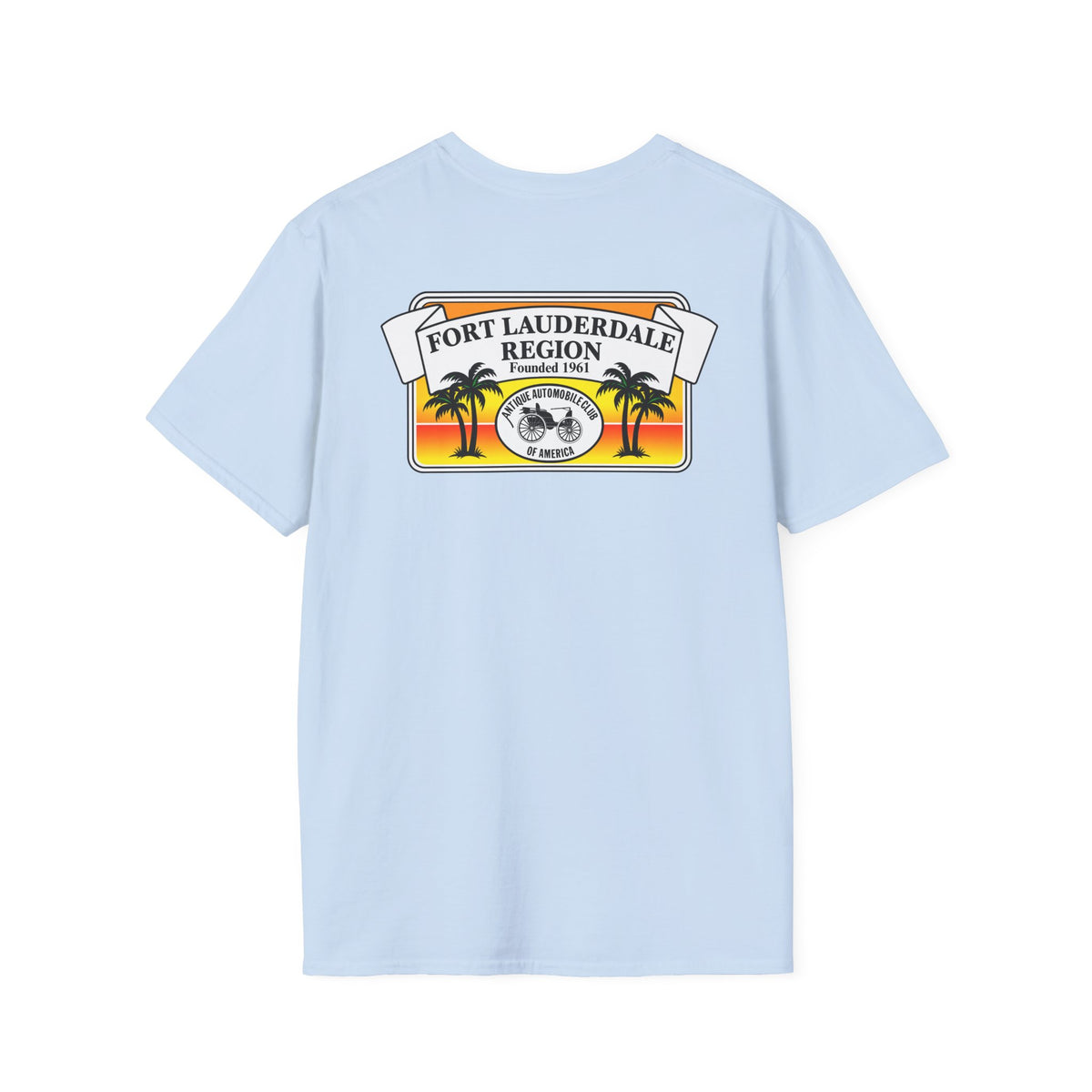 Fort Lauderdale Region AACA T-Shirt - Unisex Softstyle T-Shirt Front and Back Logos