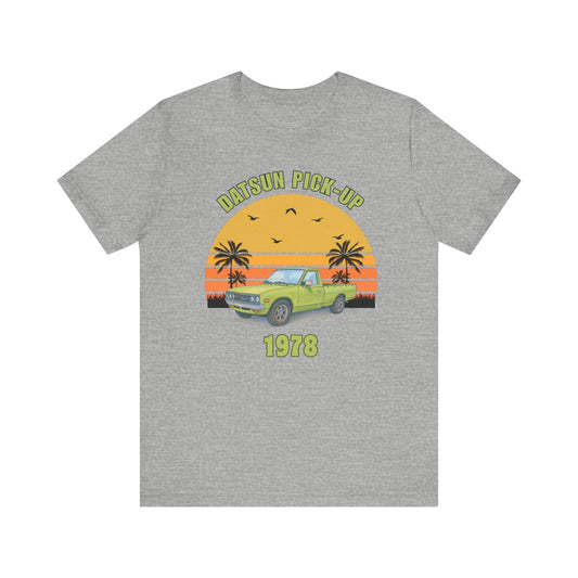 1978 Datsun Pickup Tee — Retro Sunset Palm Beach Truck Shirt