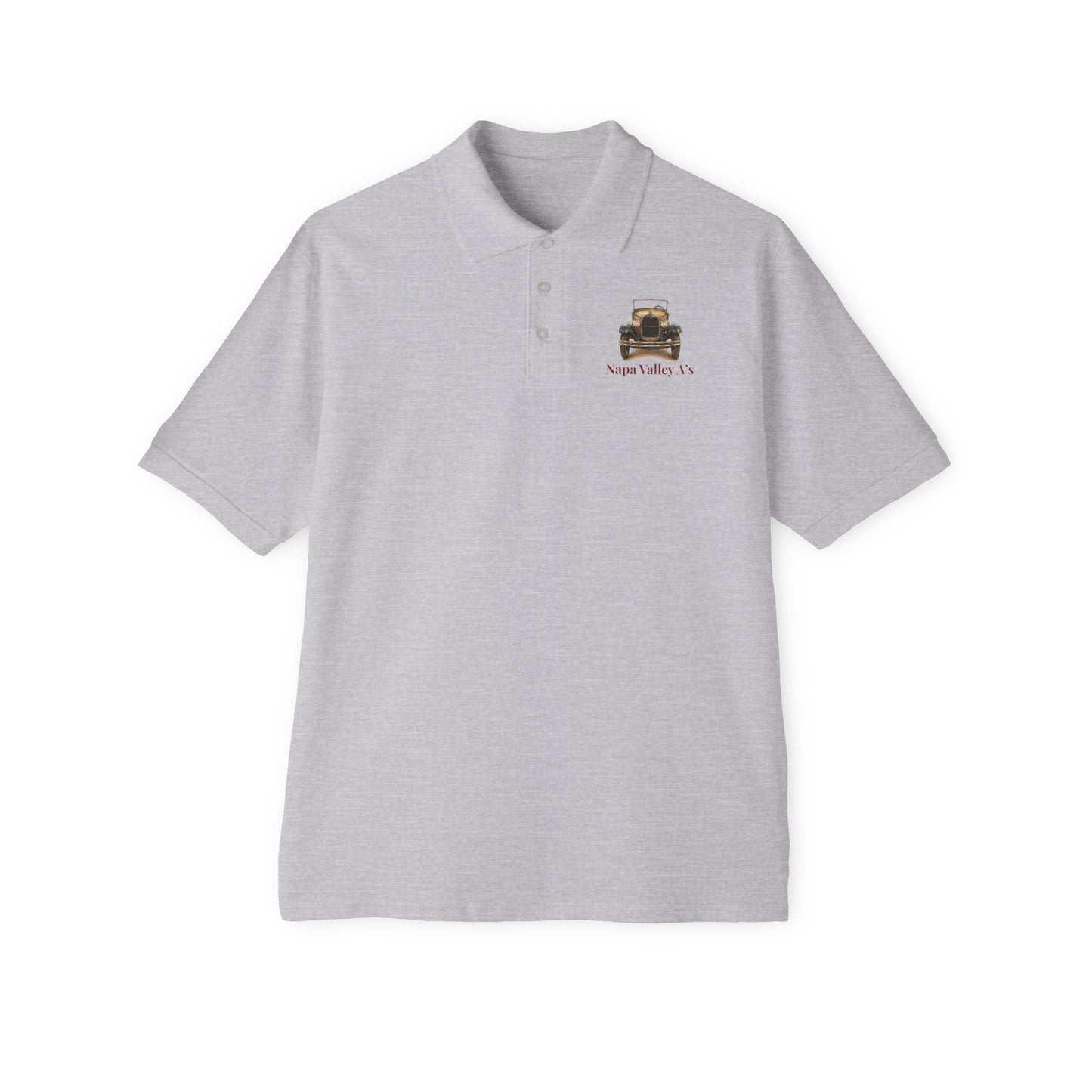 Napa Valley A's Classic Cotton Polo - Small Chest Logo and Large Back Logo