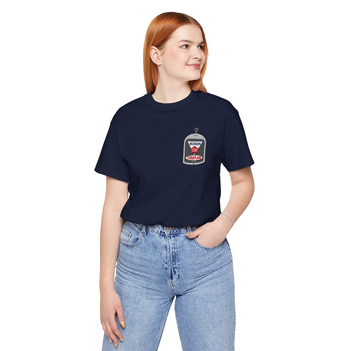 Hudson Essex Terraplane Club Small Chest Logo — Unisex Jersey Short Sleeve Tee