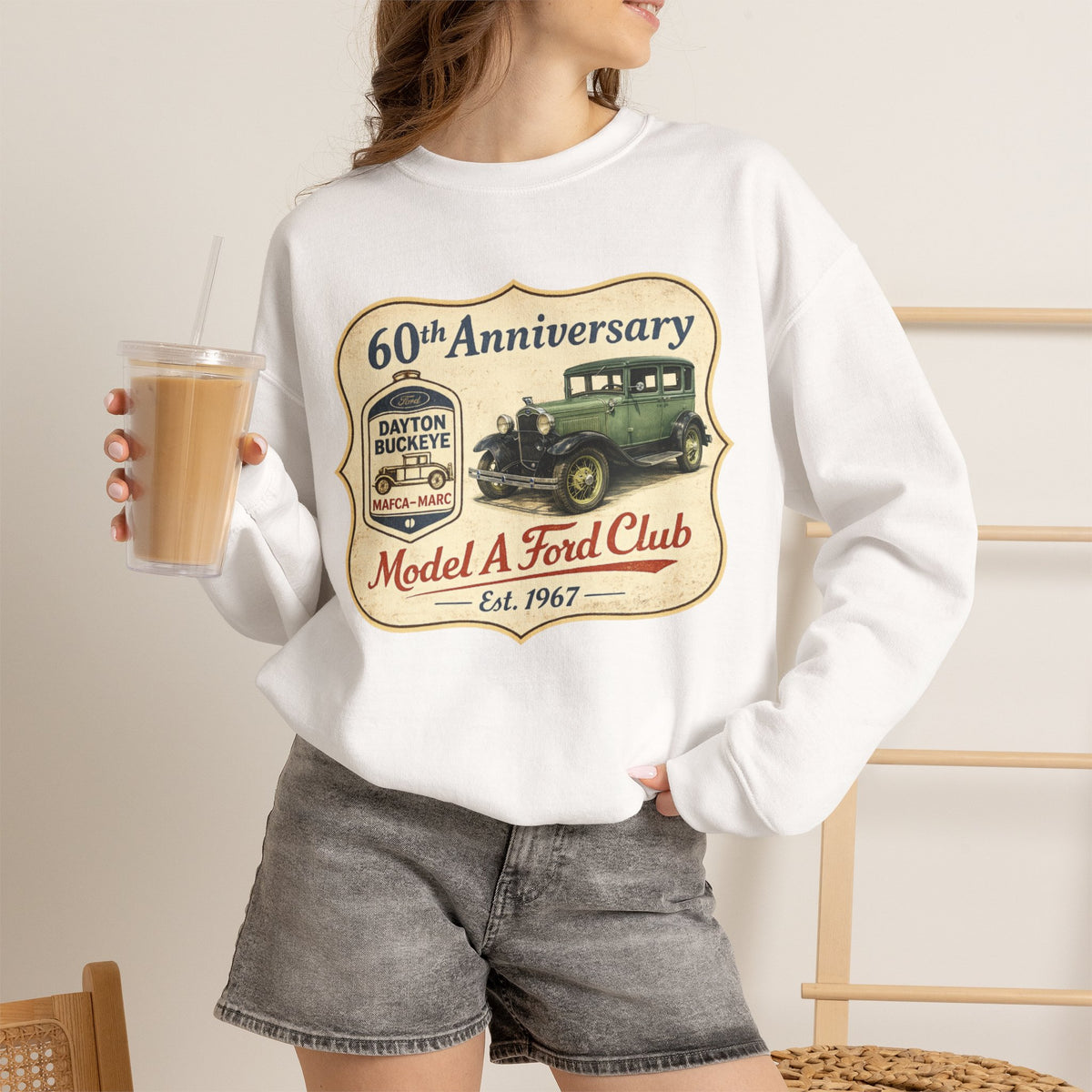 Dayton Buckeye Model A Ford Club 60th Anniversary Unisex Heavy Blend™ Crewneck Sweatshirt Gildan (SSG)