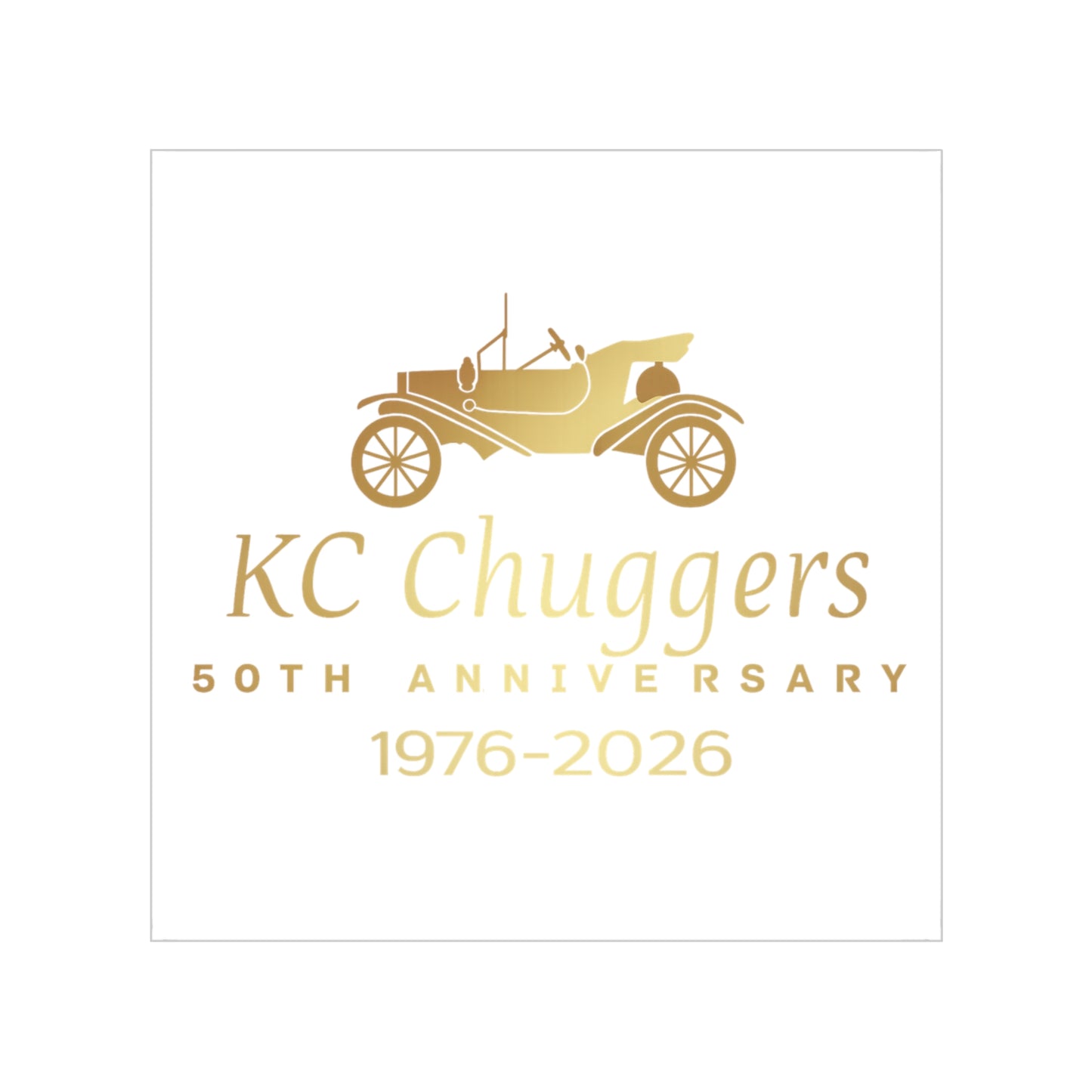 KC Chuggers 50th Anniversary Vintage Car Transparent Outdoor Sticker
