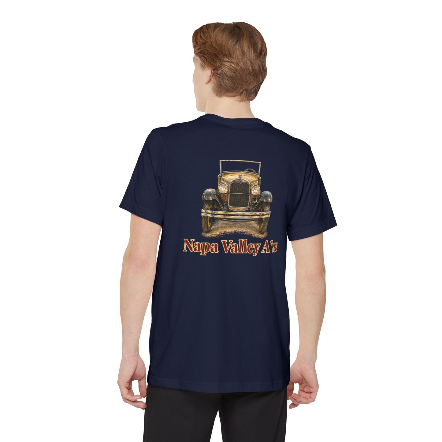 Napa Valley A's Pocket T-Shirt — Small Front Logo and Large Back Logo