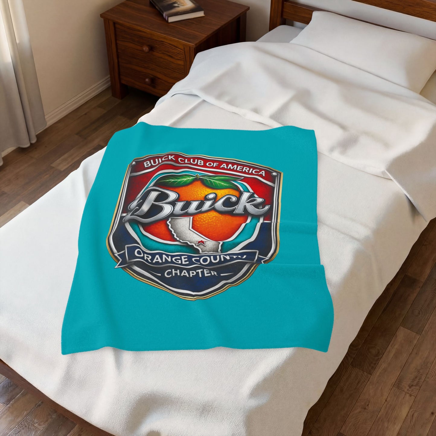 Buick Orange County Chapter Velveteen Plush Blanket – Buick Club of America Logo Throw