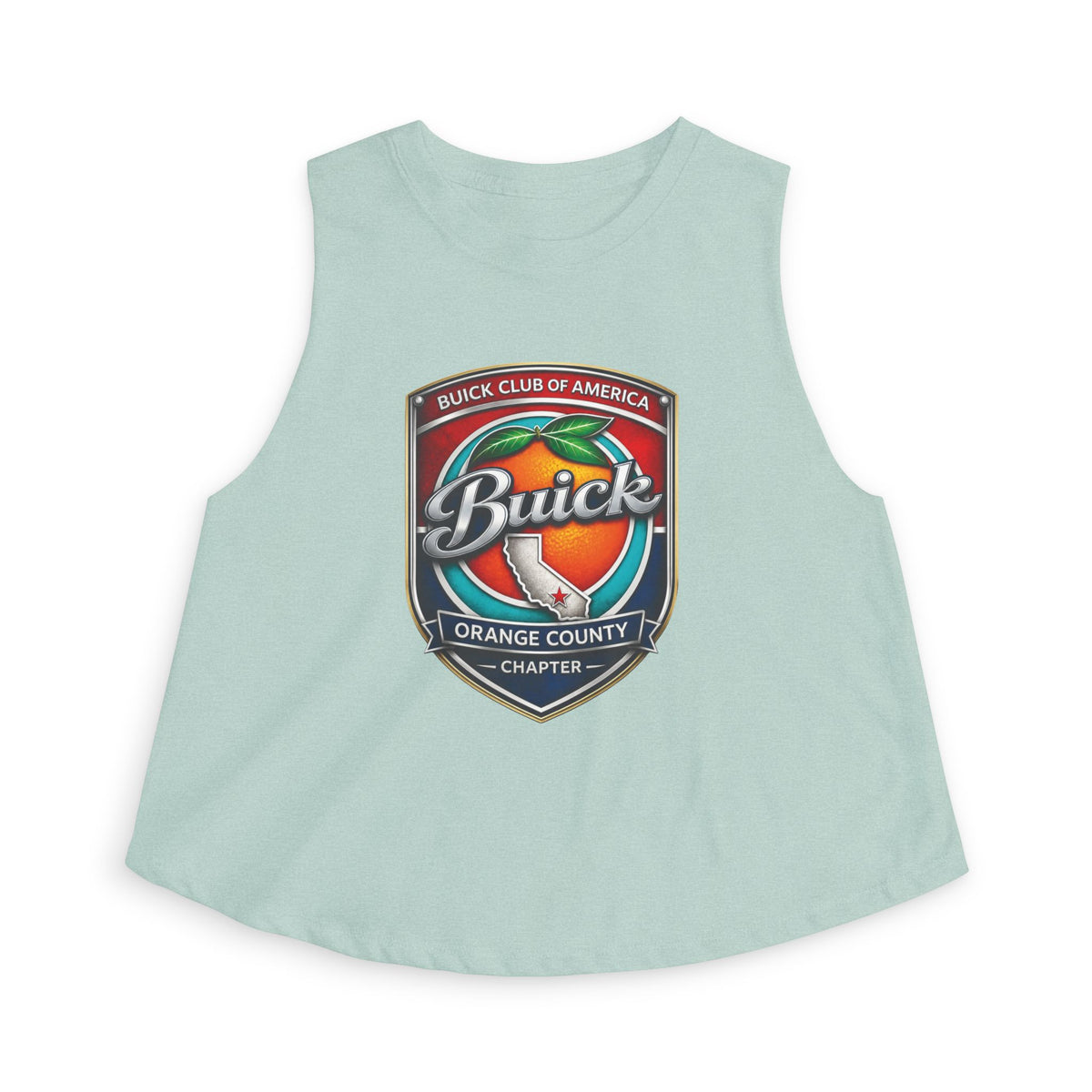 Buick Club Orange County Crop Top – Vintage Car Logo Tank for Enthusiasts