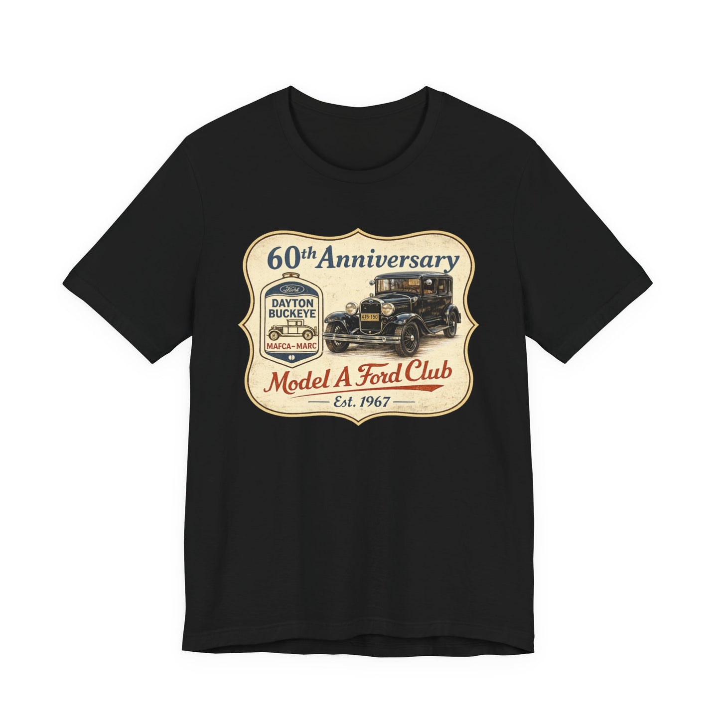 Dayton Buckeye Model A Ford Club 60th Anniversary Tee (JA) - Vintage Classic Car Shirt