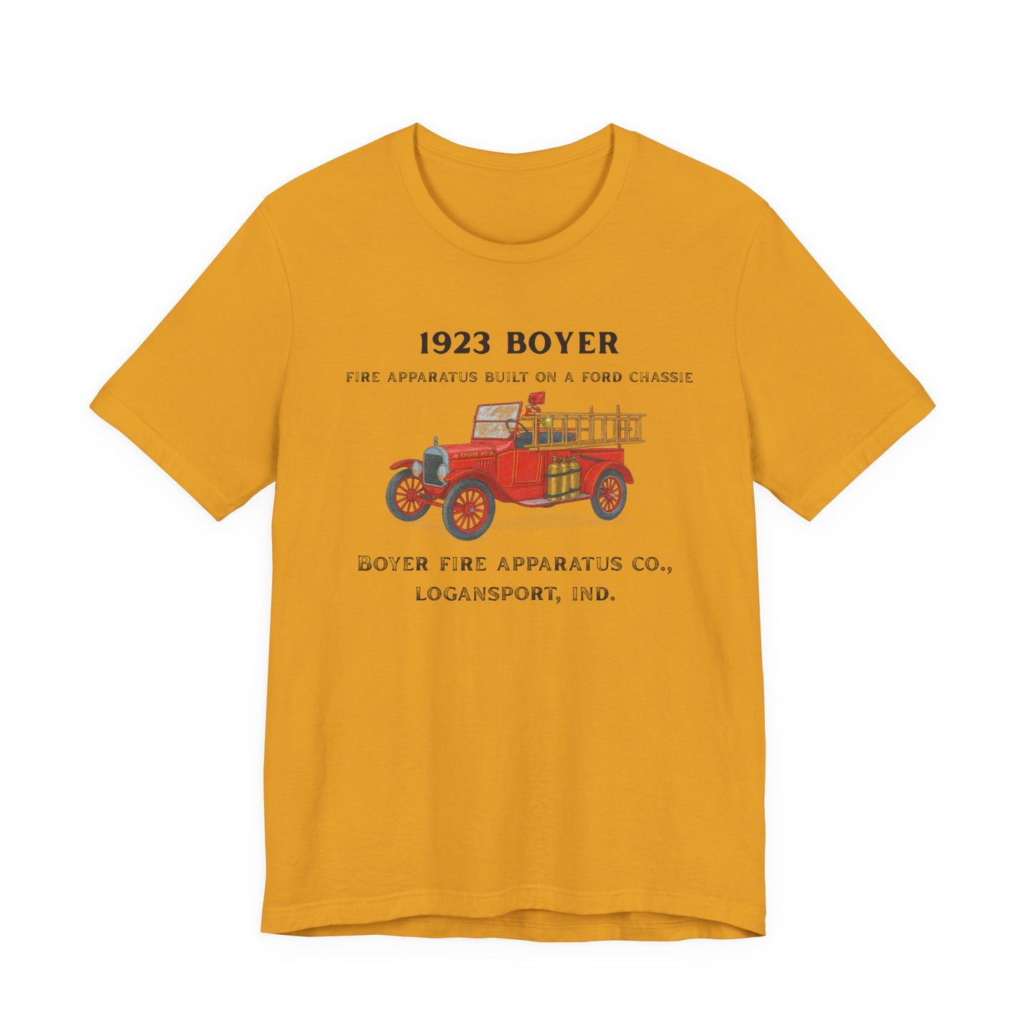 1923 Boyer Vintage Fire Truck T-Shirt – Retro Firefighter Truck Tee