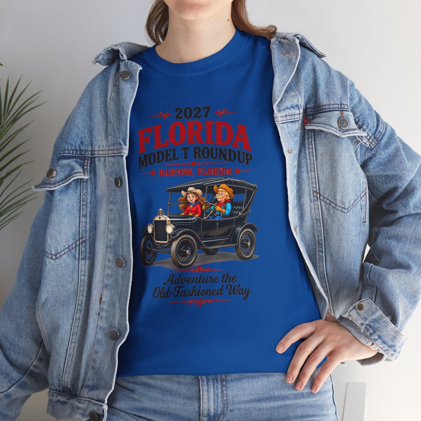 Florida Model T Roundup 2027 T-Shirt — Unisex Heavy Cotton Tee