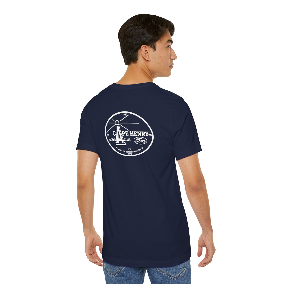 Cape Henry Model A Club Unisex Soft Short Sleeve Tee - Front and Back Logos