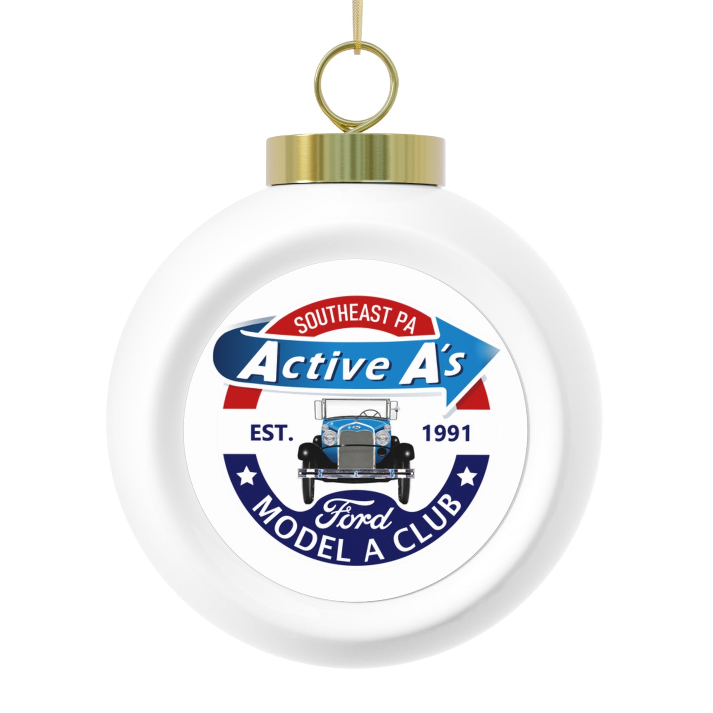 Active A's Ford Model A Club Christmas Ornament — Holiday Ball