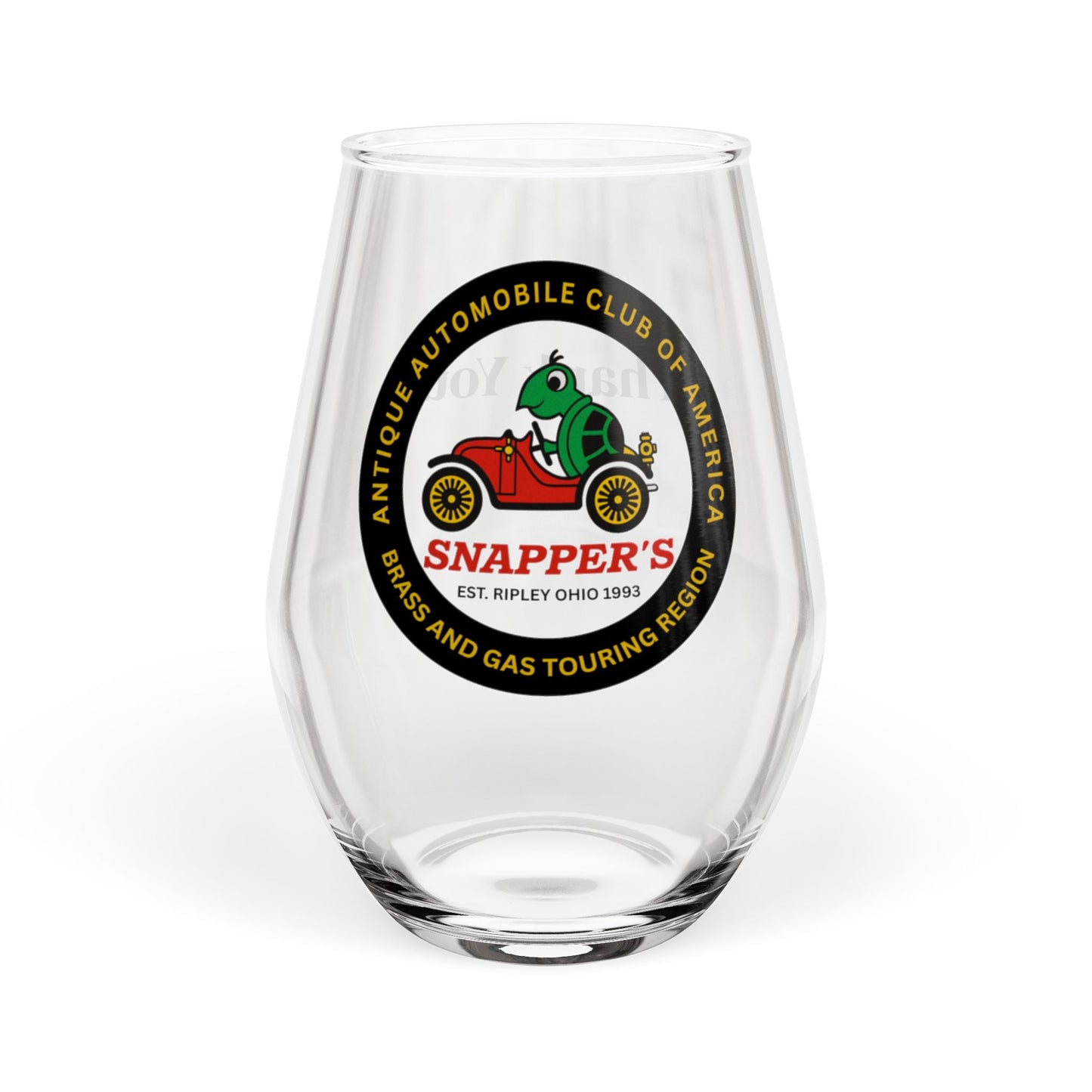 Snapper's Brass and Gas Touring Region Stemless Wine Glass — 11.75 oz Thank You Wine Tumbler