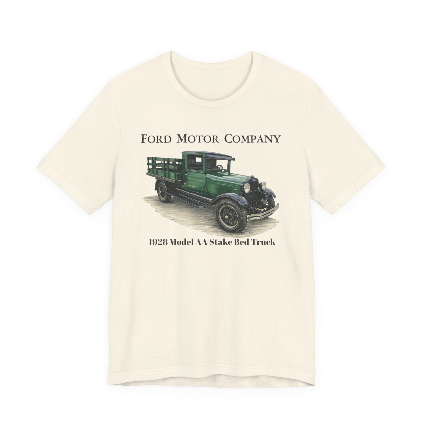 1928 Ford Model AA Stake Bed Truck T-Shirt —  Unisex Jersey Short Sleeve Tee
