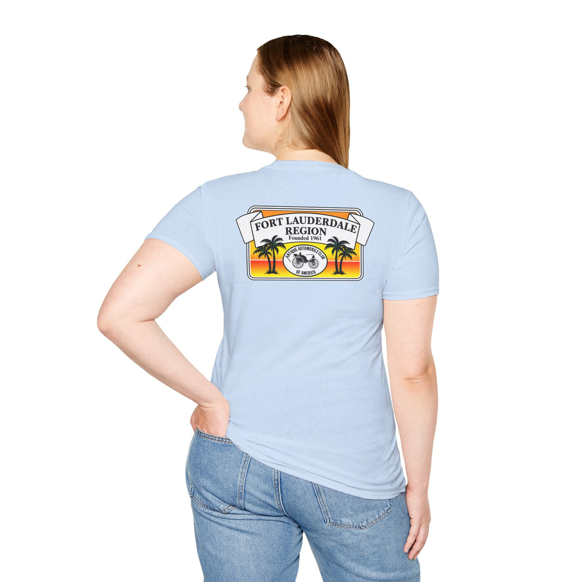 Fort Lauderdale Region AACA T-Shirt - Unisex Softstyle T-Shirt Front and Back Logos