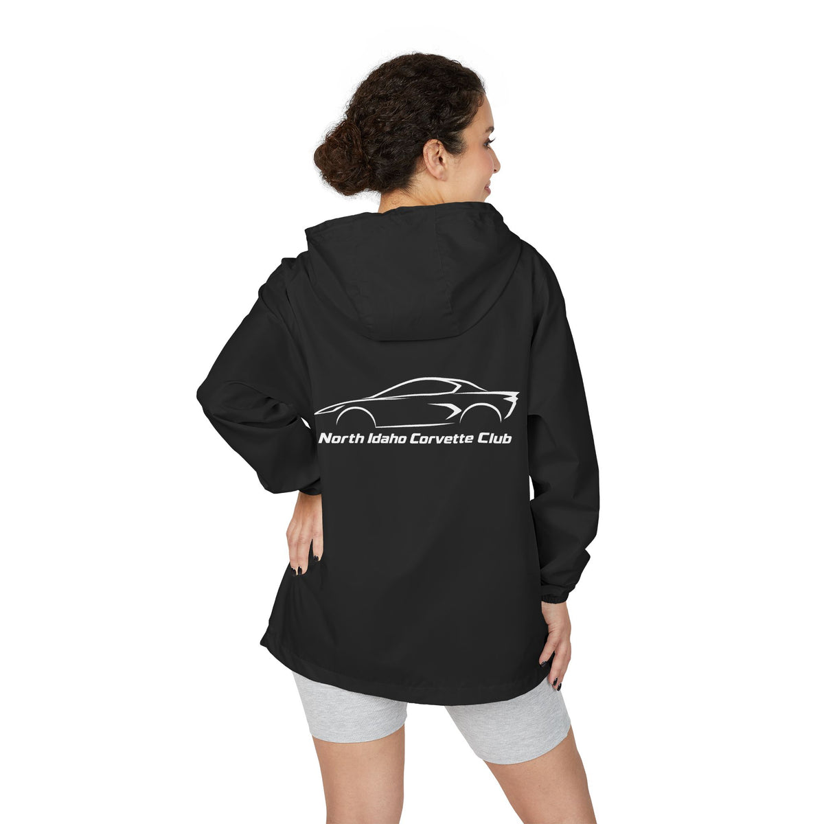 North Idaho Corvette Club Jacket — Unisex Full-Zip Windbreaker Jacket with Front and Back Logos