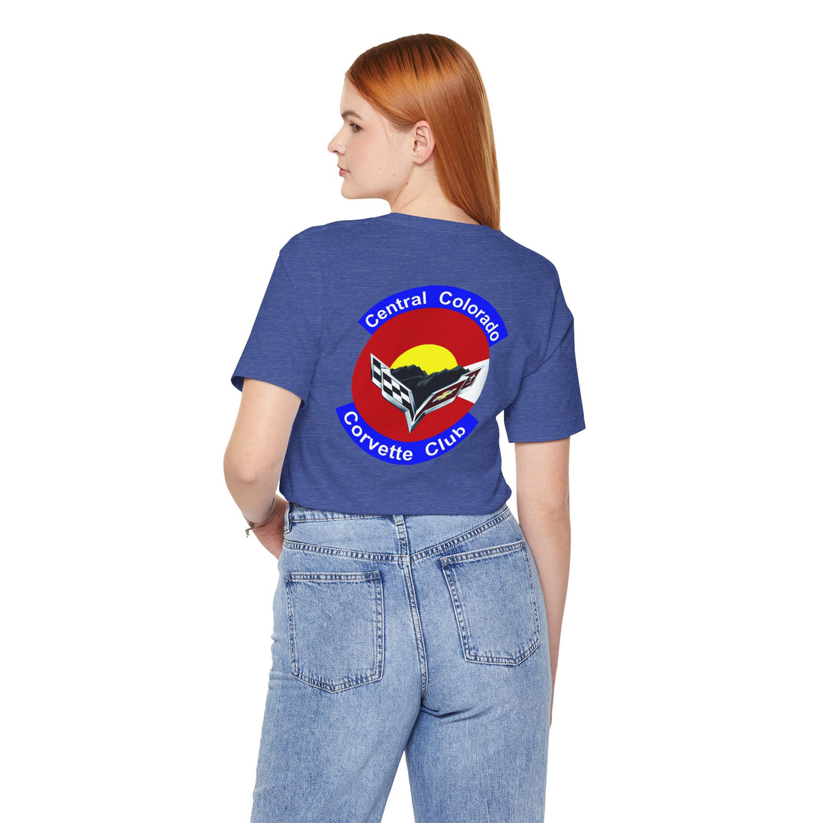 Central Colorado Corvette Club Screen Printed T‑Shirt — Front and Back Logos
