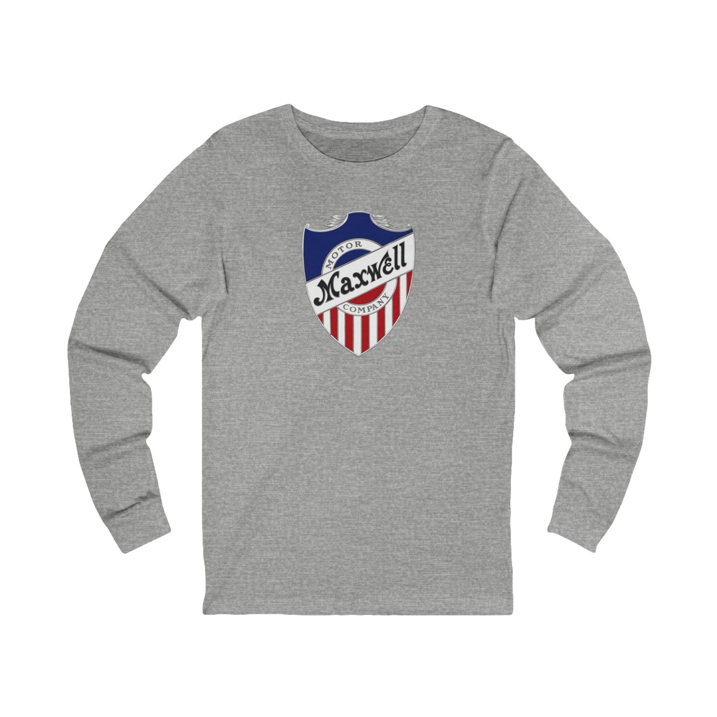 Maxwell Motor Company Long Sleeve Tee — Vintage American Crest Patriotic Shirt