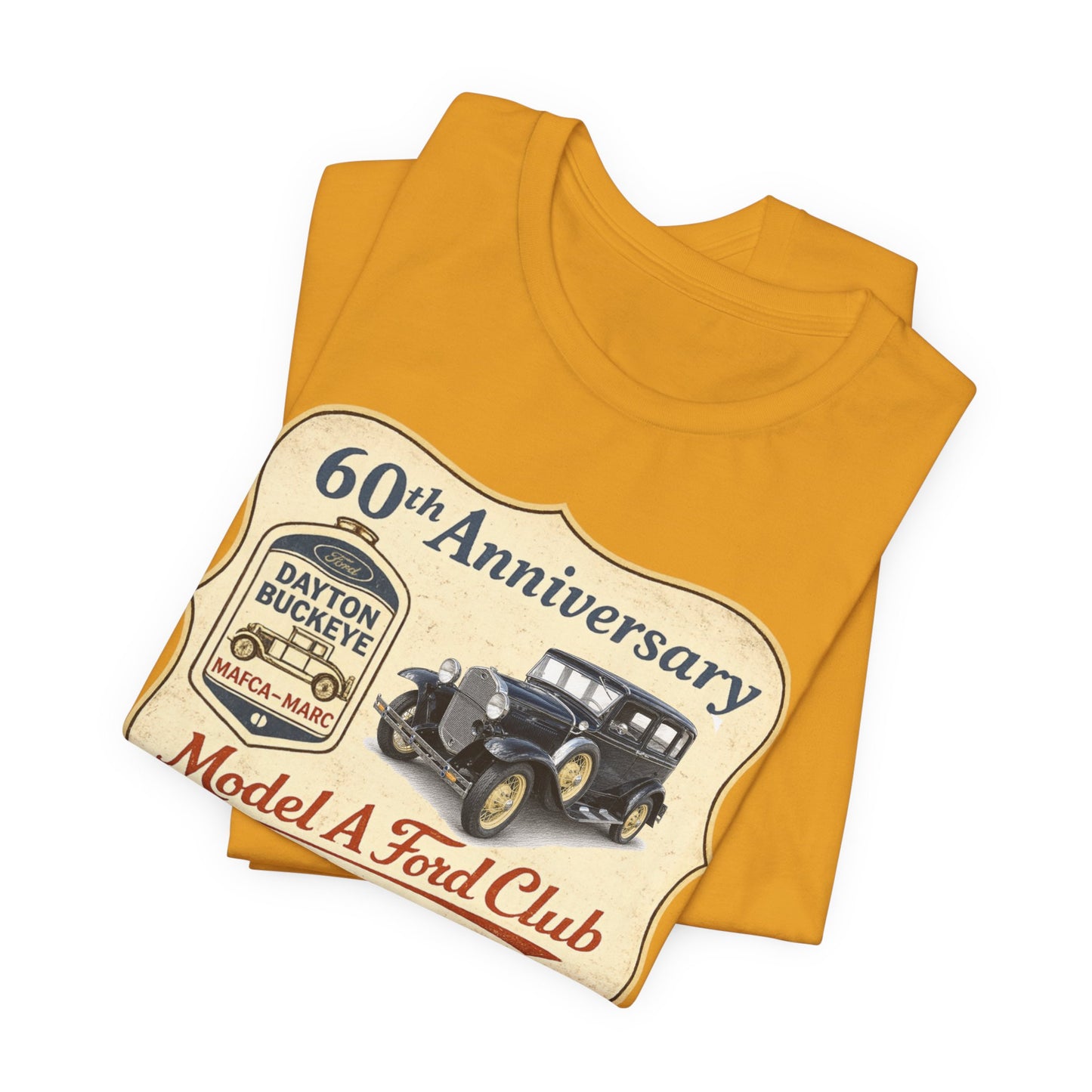 Dayton Buckeye Model A Ford Club 60th Anniversary Tee (LTG) - Unisex Jersey Short Sleeve Tee