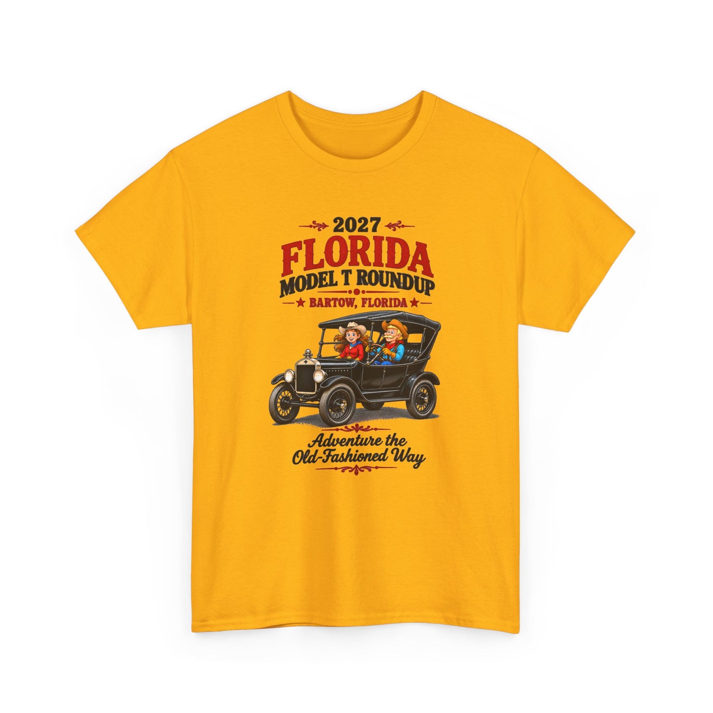 Florida Model T Roundup 2027 T-Shirt — Unisex Heavy Cotton Tee