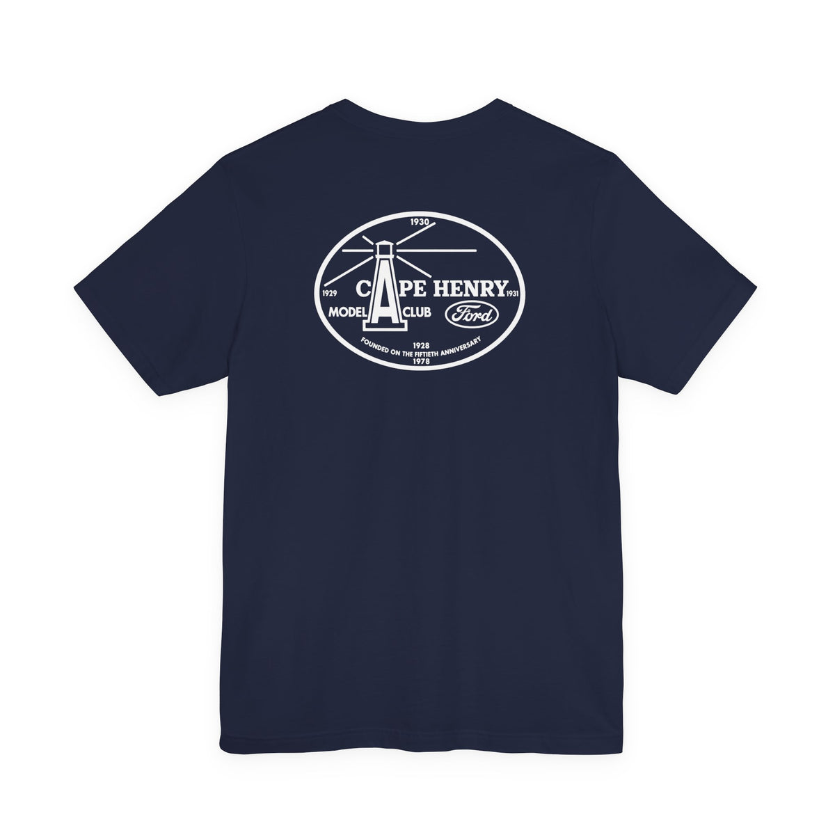 Cape Henry Model A Club Unisex Soft Short Sleeve Tee - Front and Back Logos