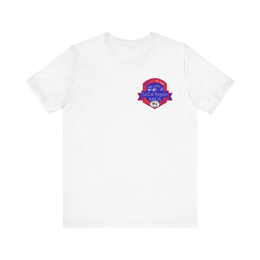 SoCal Region AACA Unisex Jersey Tee (small chest logo) - Casual Comfort for Car Enthusiasts
