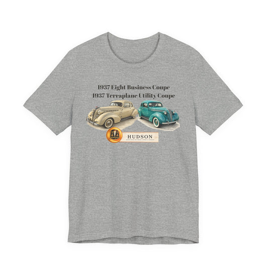 1937 Hudson's Vintage Car Tee - Unisex Jersey Short Sleeve Tee (JG)