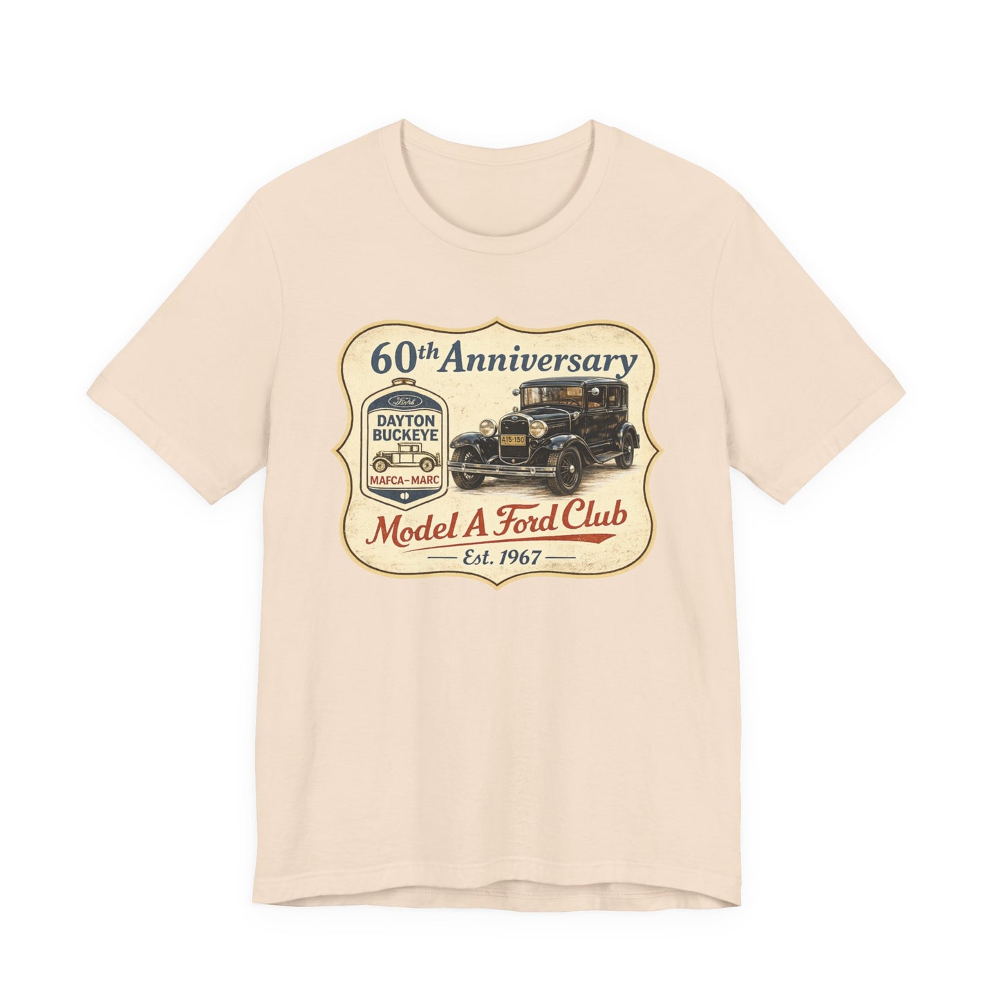 Dayton Buckeye Model A Ford Club 60th Anniversary Tee (JA) - Vintage Classic Car Shirt