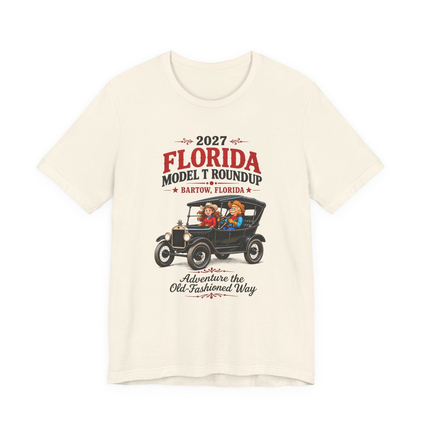 Florida Model T Roundup 2027 Soft-Style T-Shirt — Front Graphic