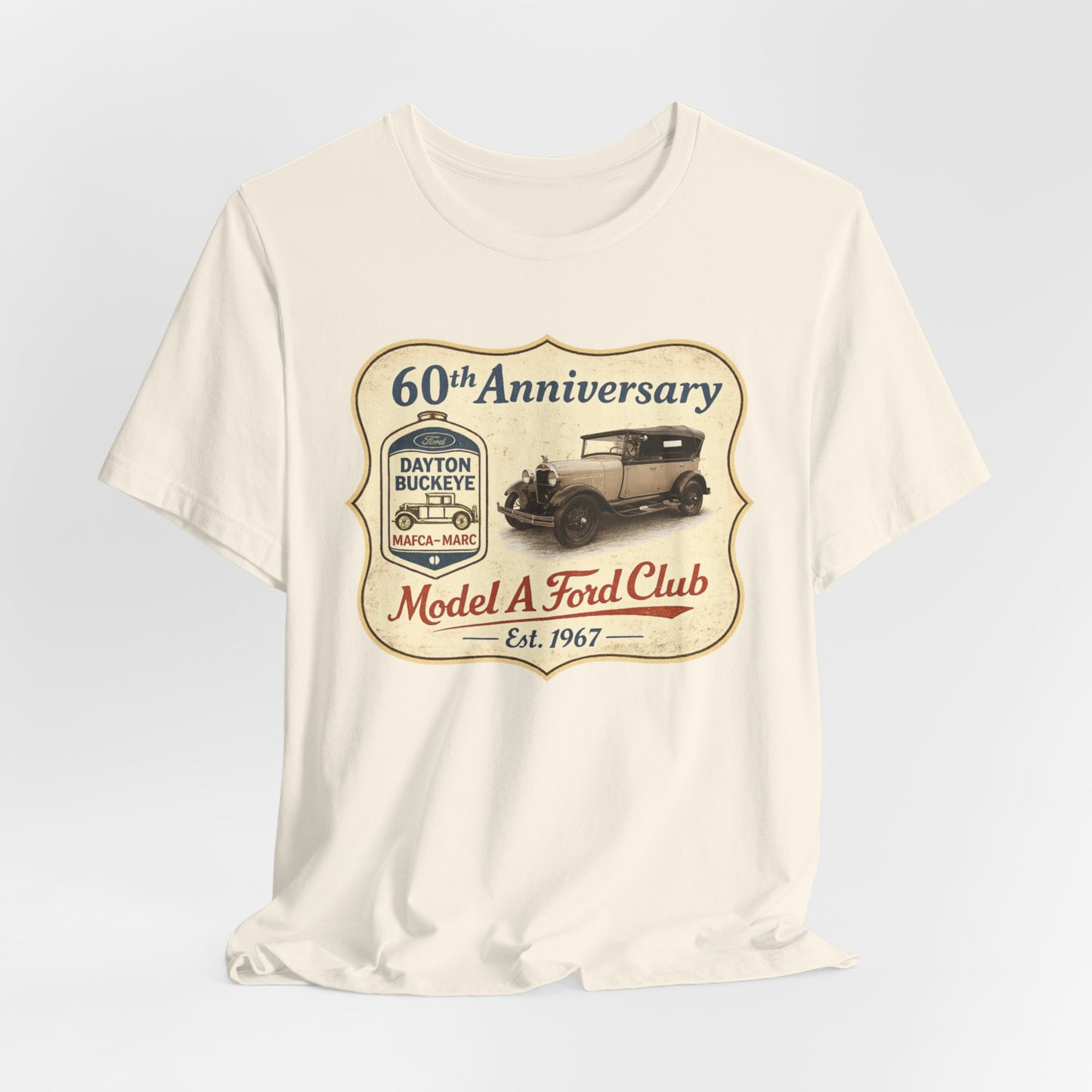 Dayton Buckeye Model A Ford Club 60th Anniversary Tee (JF) – Unisex Jersey Short Sleeve Tee