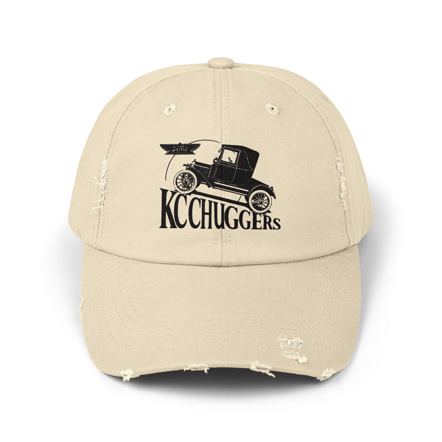 Distressed Baseball Cap — Vintage Car KC Chuggers Logo