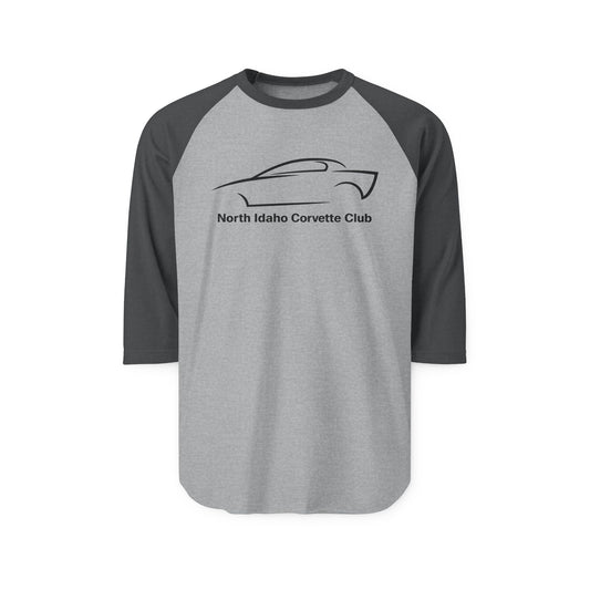 North Idaho Corvette Club Raglan Shirt — 3/4 Sleeve Car Club Tee