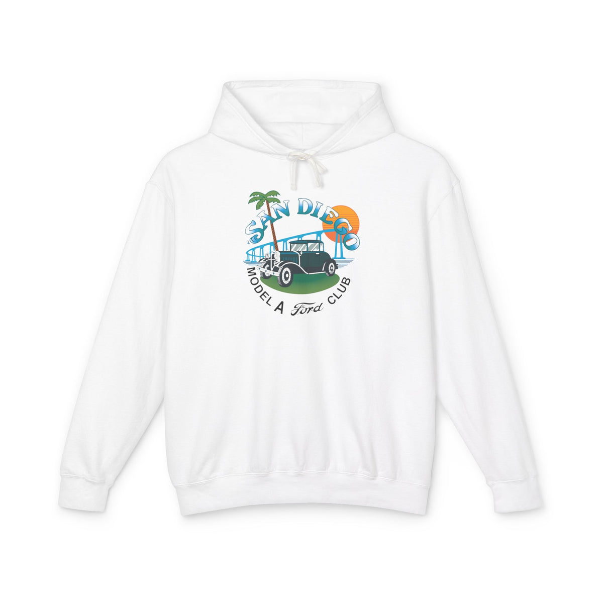 San Diego Model A Ford Club Hoodie — Unisex Lightweight Hooded Sweatshirt
