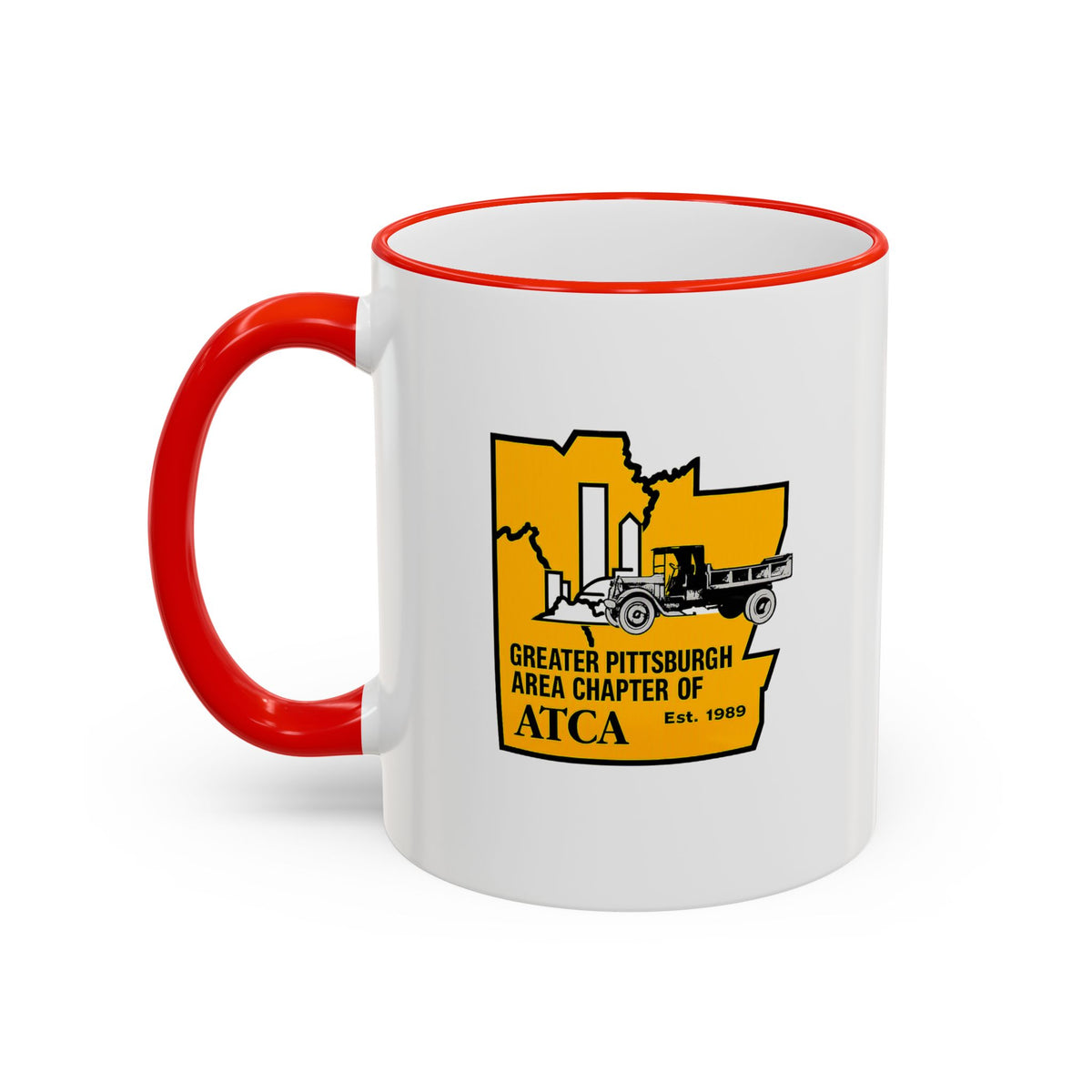 Greater Pittsburgh Area Chapter of ATCA Coffee Mug with Accent Rim & Handle