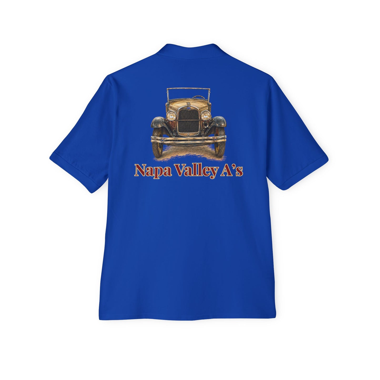 Napa Valley A's Classic Cotton Polo - Small Chest Logo and Large Back Logo