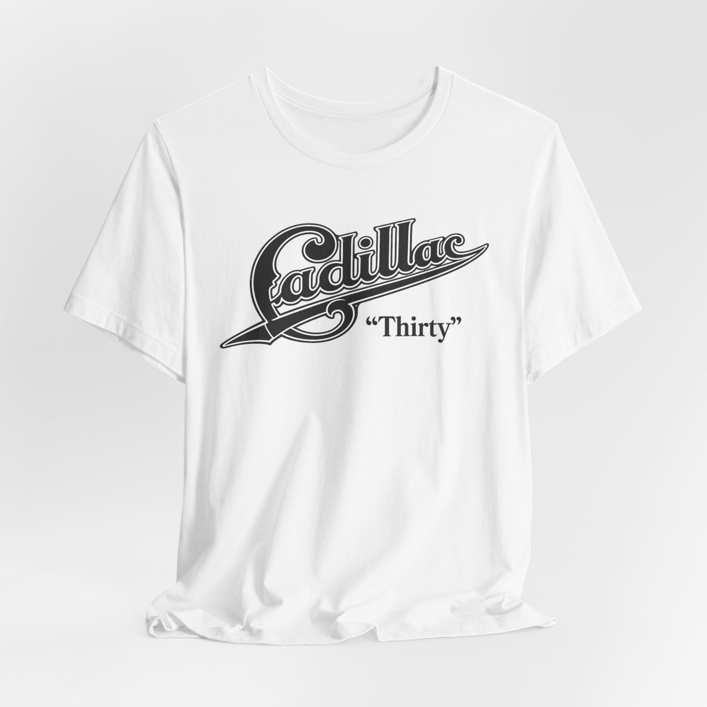 Cadillac “Thirty” Tee – Retro Vintage Script Graphic T‑Shirt