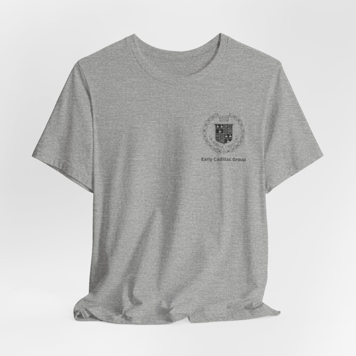Early Cadillac Crest T-Shirt — Small Left-Chest Logo 1902-1905