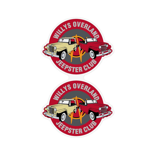 Willys Overland Jeepster Club Two Custom Shape Large Magnets — Great for Cars and Trailers!