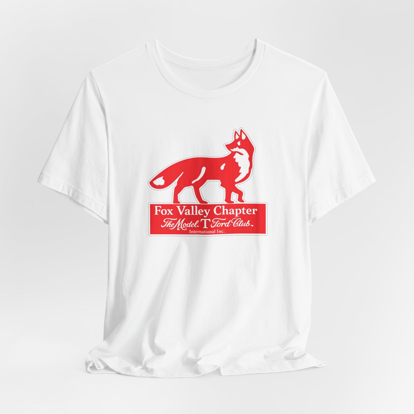 Fox Valley Chapter Model T Ford Club Tee — Red Fox Logo Short Sleeve T-Shirt