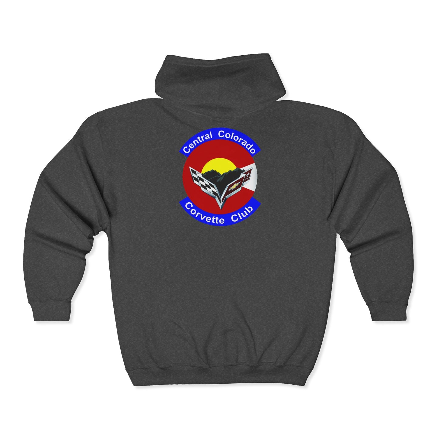 Central Colorado Corvette Club Zip Hoodie — Front and Back Logos
