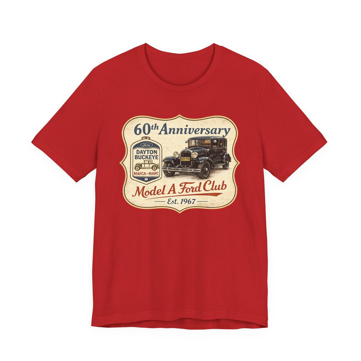 Dayton Buckeye Model A Ford Club 60th Anniversary Tee (JA) - Vintage Classic Car Shirt