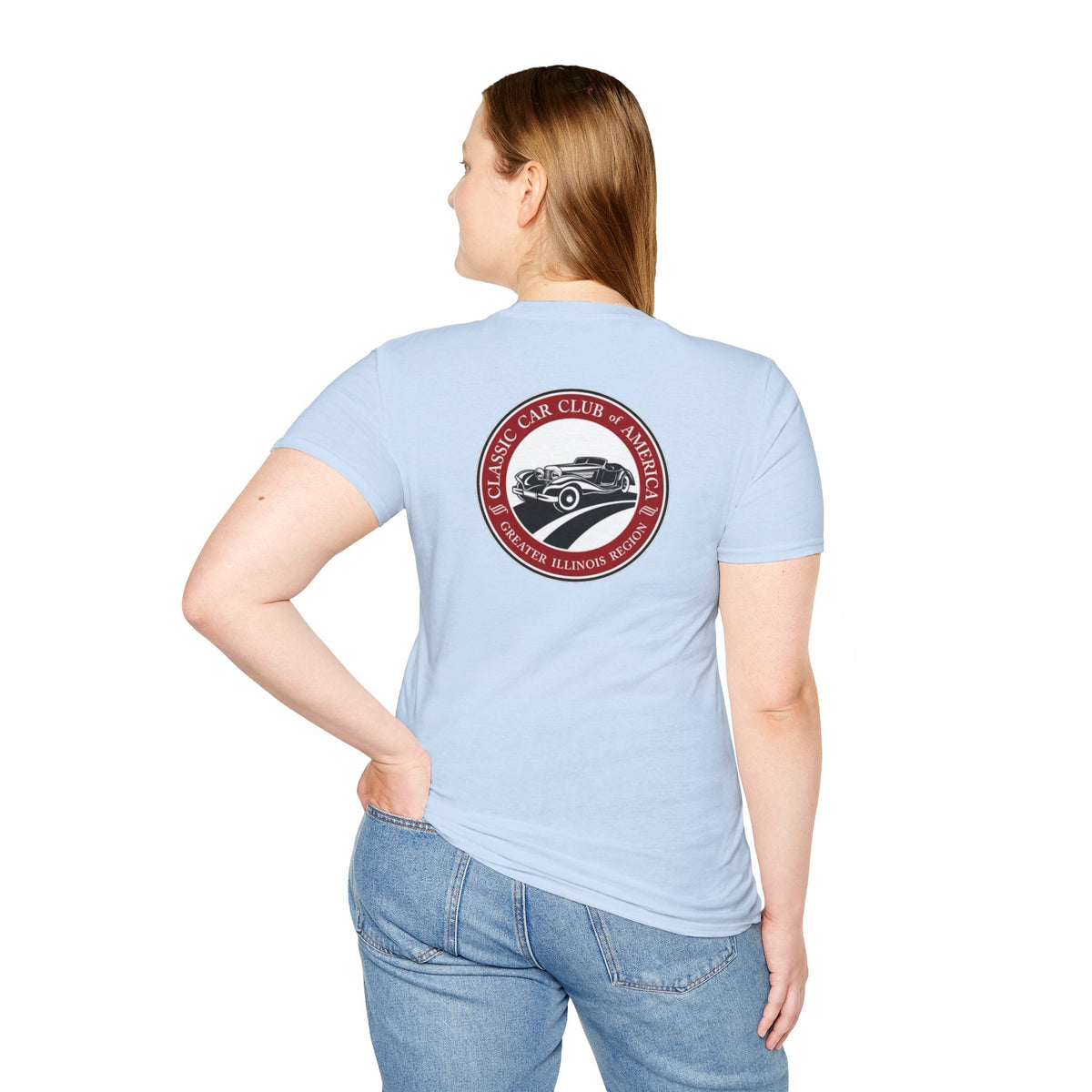 Classic Car Club of America Greater Illinois Region — Unisex Softstyle T-Shirt Front and Back Logos