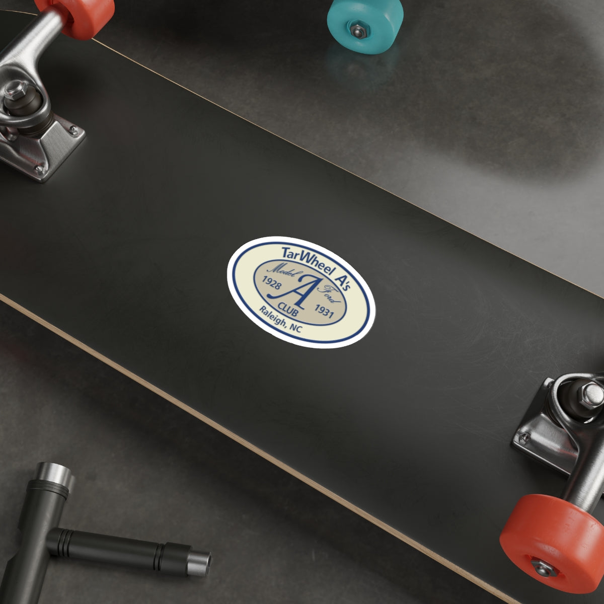 TarWheel A's Club Oval Die-Cut Sticker — Great for Windshields