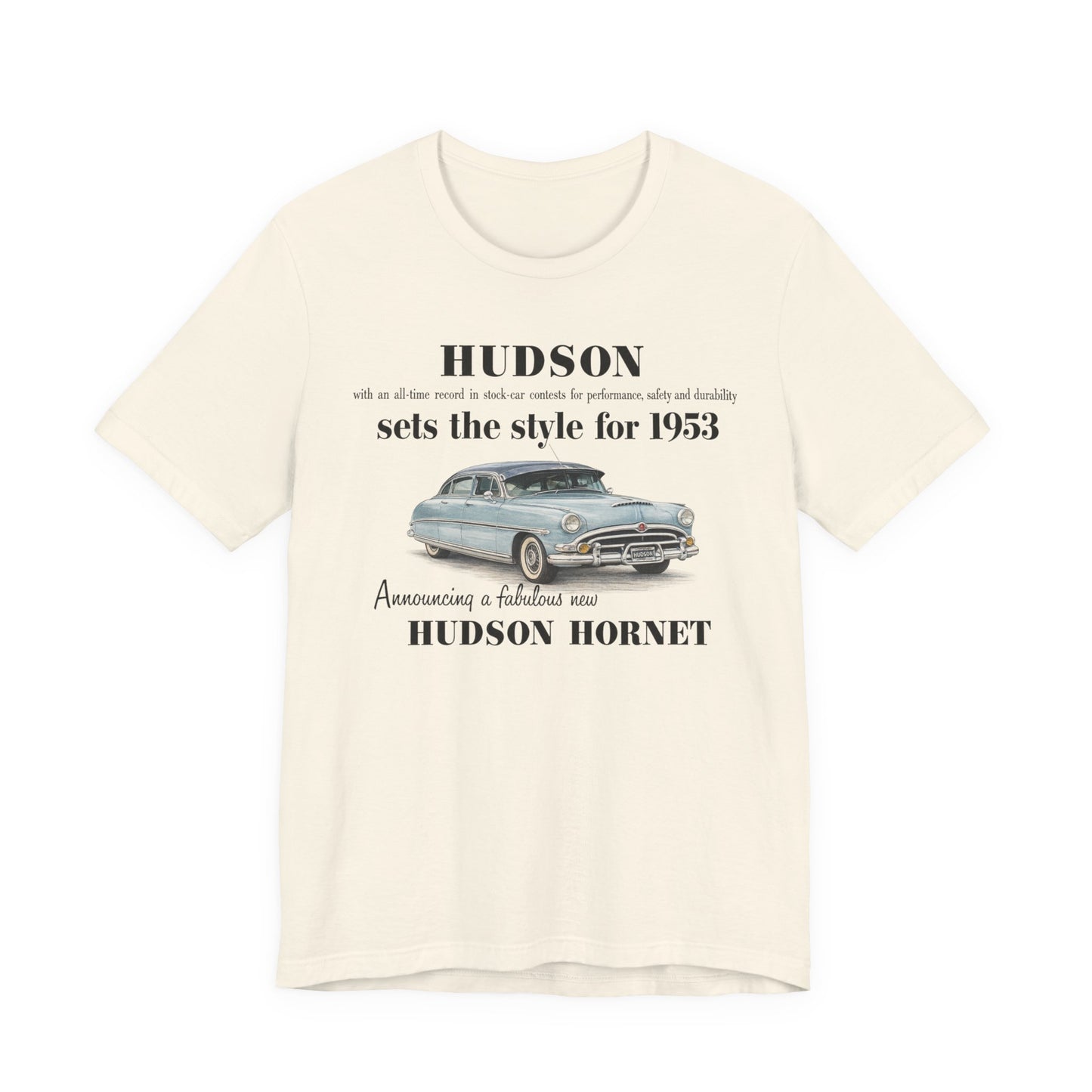 1953 Hudson Hornet Car Tee - Unisex Jersey Short Sleeve Tee