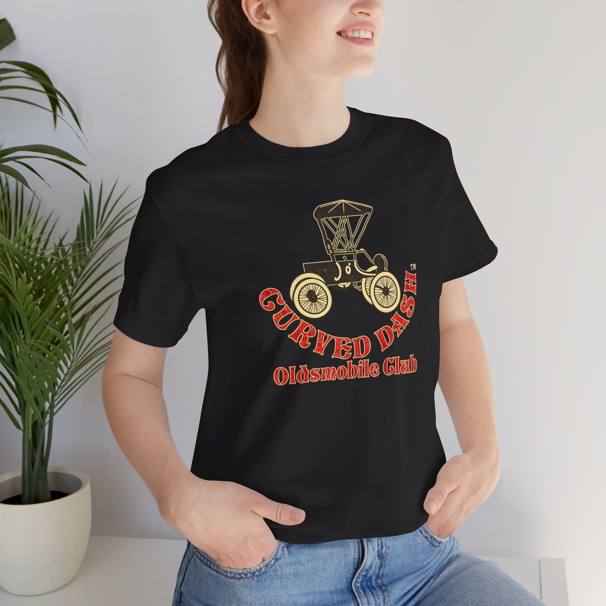 Curved Dash Oldsmobile Club Vintage Car T-Shirt - Unisex Soft Short Sleeve Tee