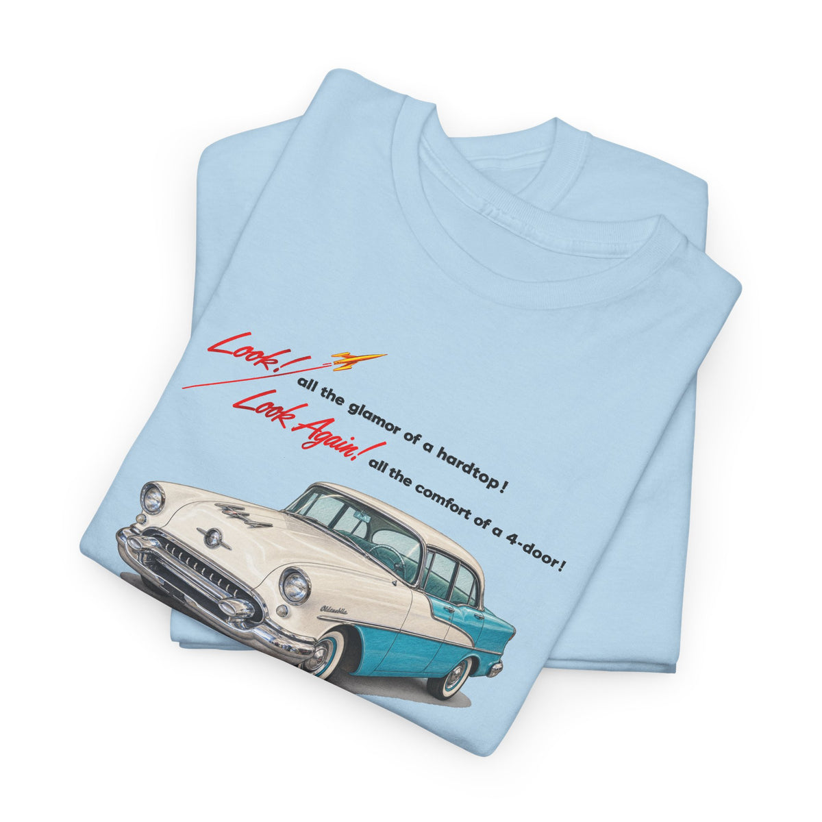 Oldsmobile Retro 1950s Cruiser Graphic T-Shirt - Unisex Heavy Cotton Tee (TeresaT)