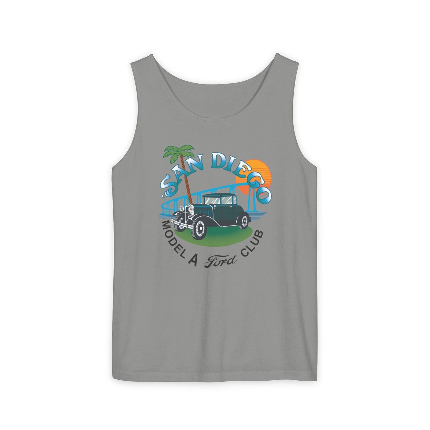 San Diego Model A Ford Club Tank Top — Unisex Garment-Dyed Tank Top